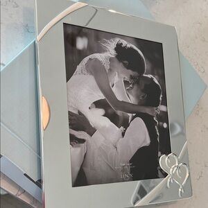 Lenox Silver Frame with Double Heart Design